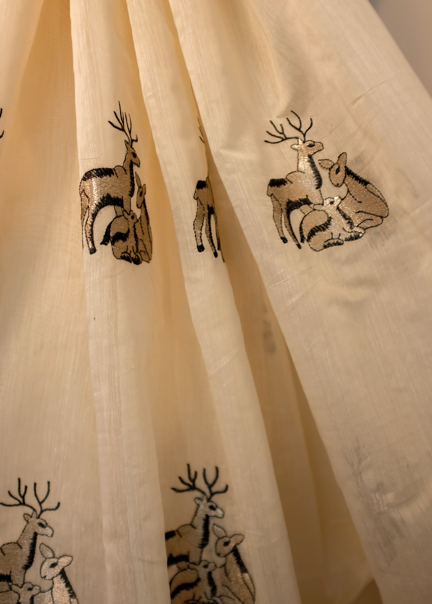 Off-White Chanderi Tissue Saree