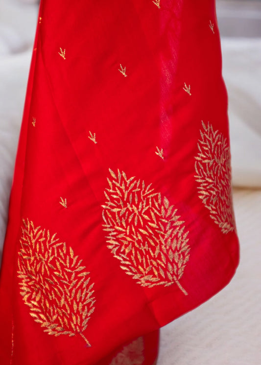 Red Butter Silk Saree