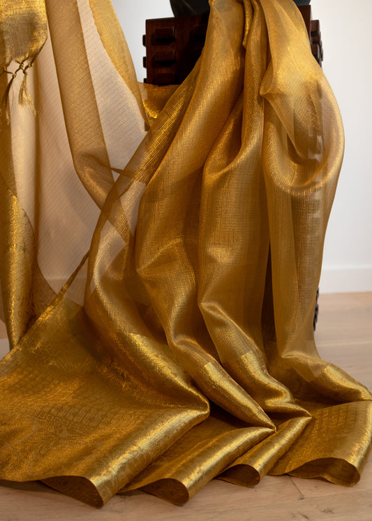 Gold Kota Tissue Silk Saree