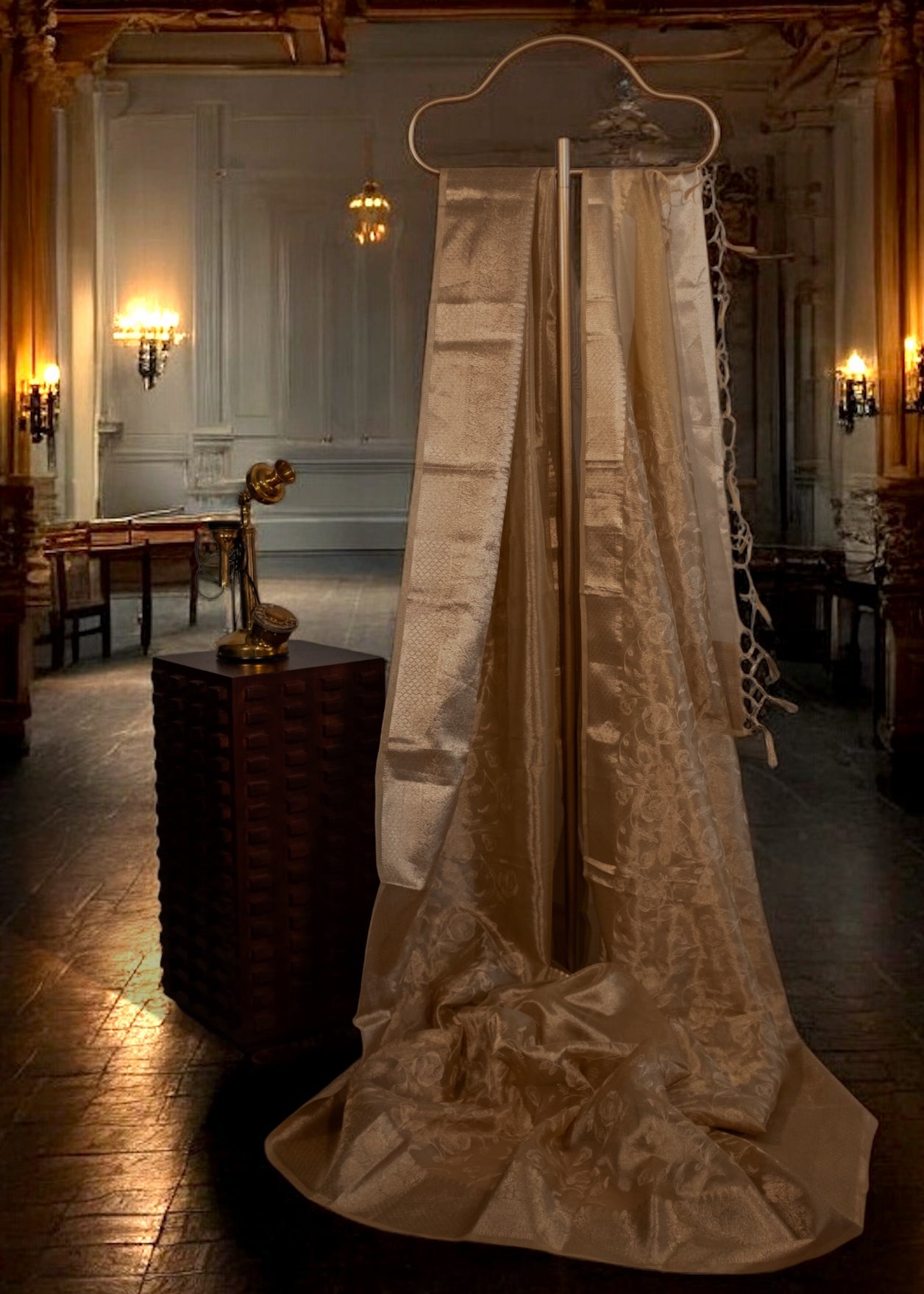 Chikankari Tissue Silk Saree