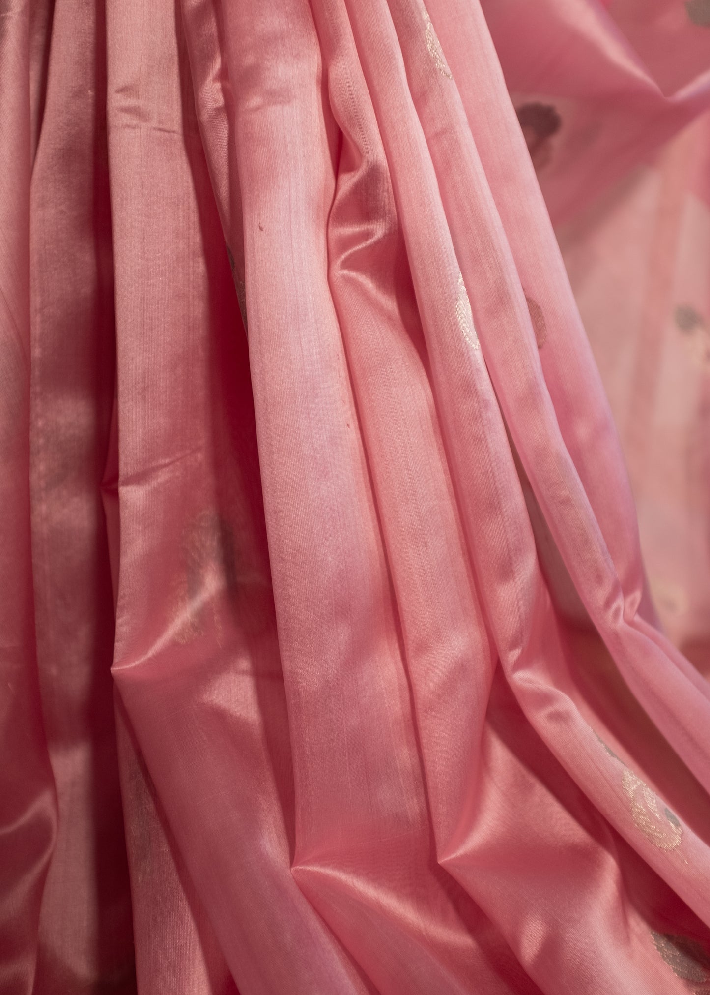 Baby Pink Pure Chanderi Handloom Soft Silk
