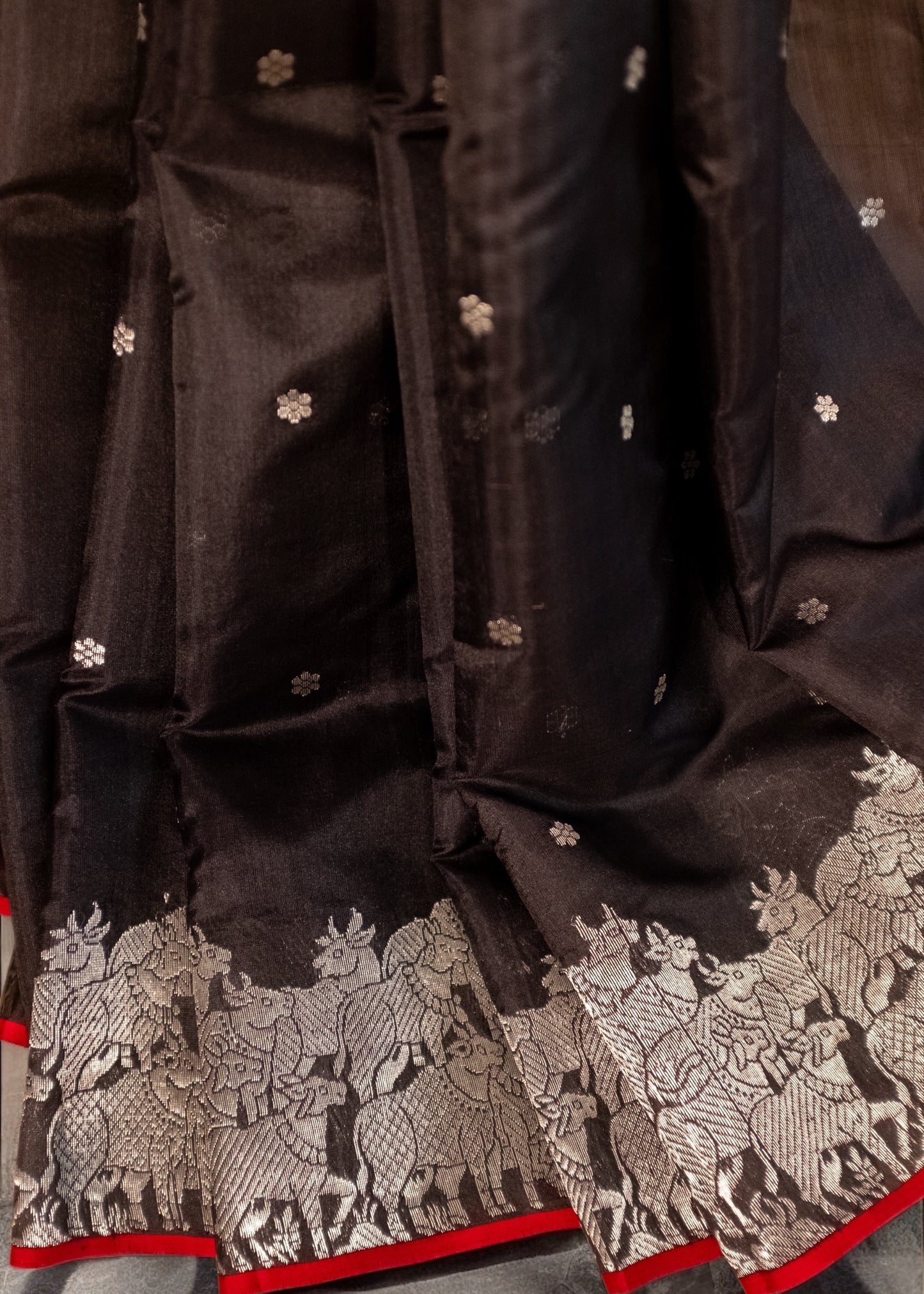 Unique Black Pure Chanderi Soft Silk Saree