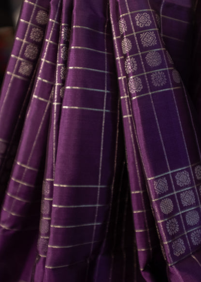 Purple Pure Kanchivaram Silk saree