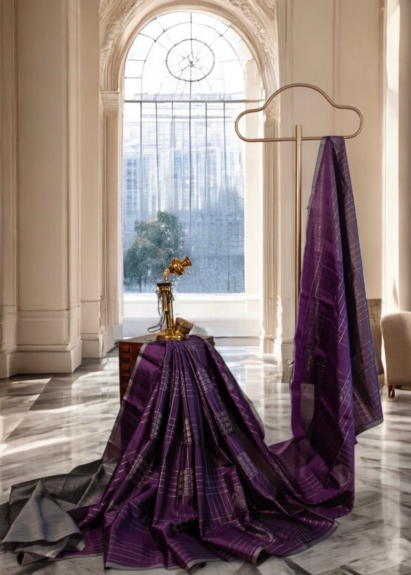 Purple Pure Kanchivaram Silk saree