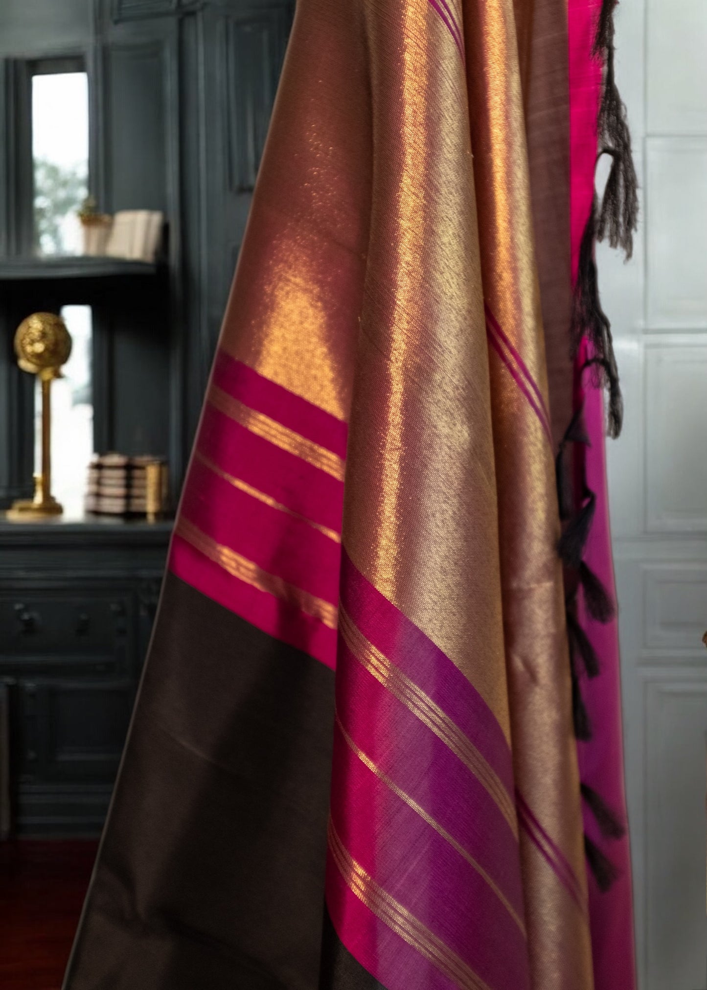 Black 8-Kol Pure Kanchivaram Silk Saree