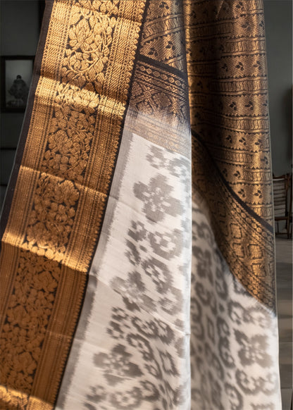 Handwoven Ikkat inspired Silk Saree