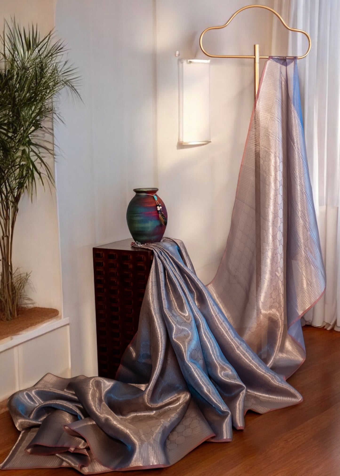 Dual Shade Glass Tissue Saree