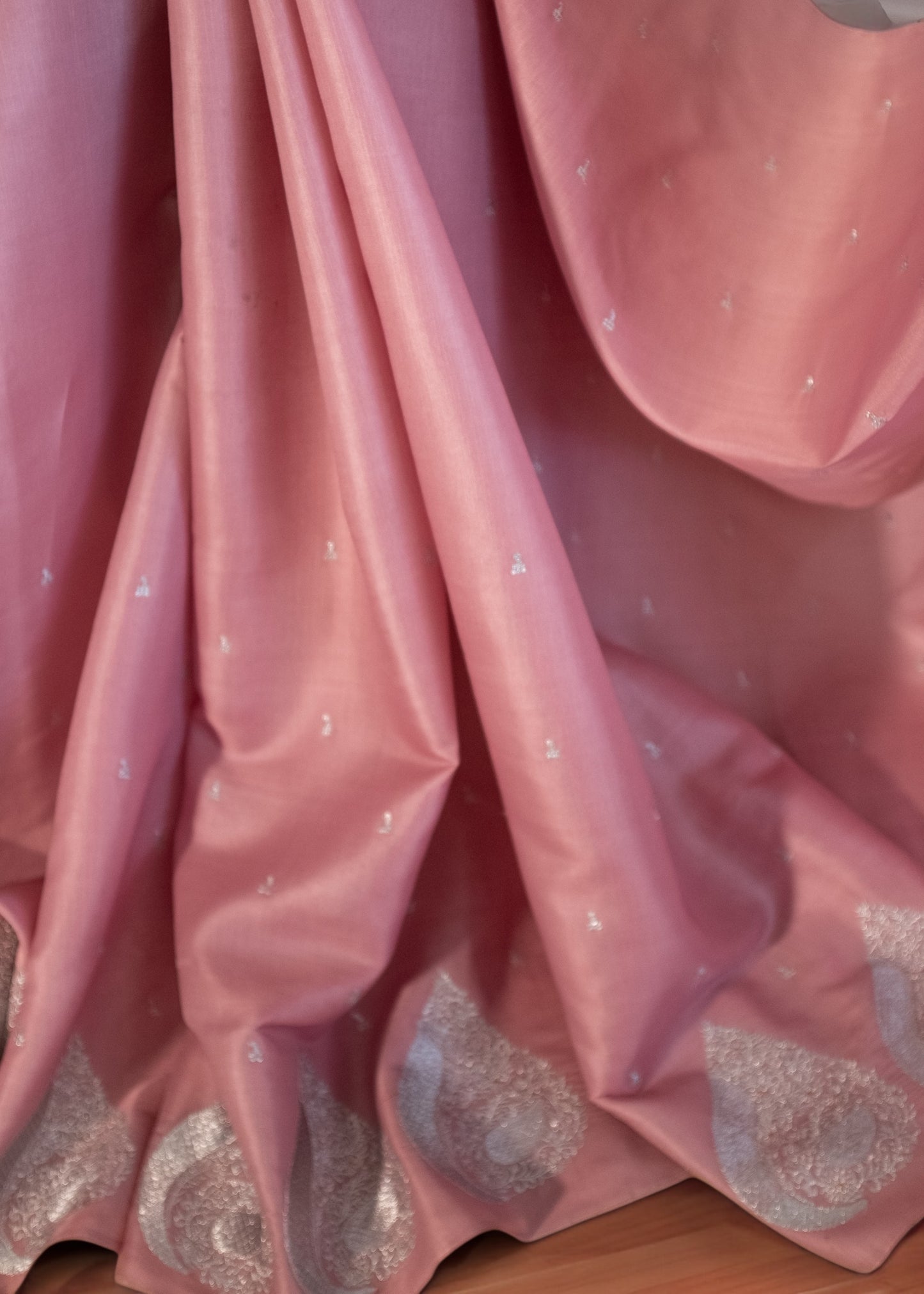 Pink Butter Silk Saree