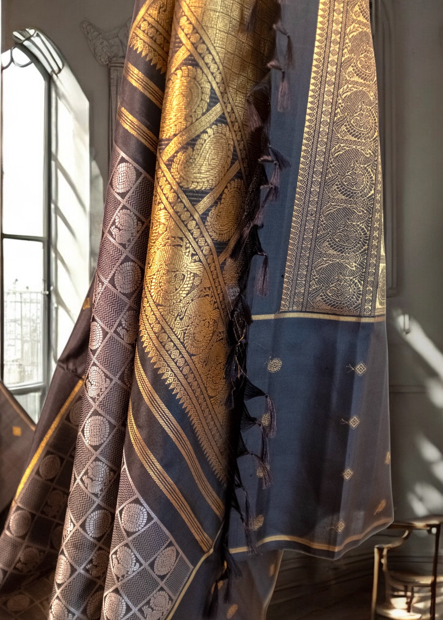 Statement Black Pure Kanchivaram Silk Saree