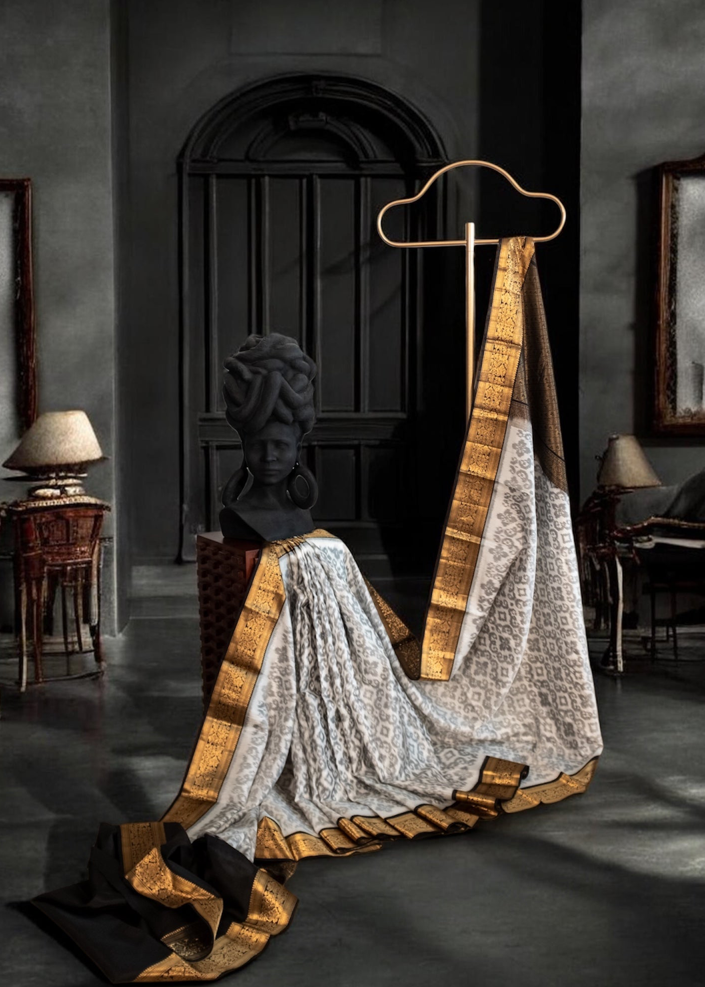 Handwoven Ikkat inspired Silk Saree