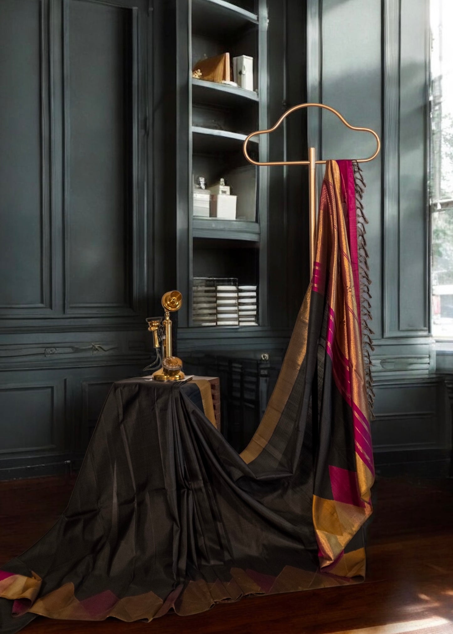 Black 8-Kol Pure Kanchivaram Silk Saree