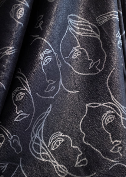 Unique Face Motif Semi Soft Saree