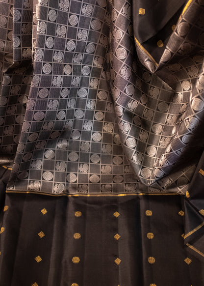 Statement Black Pure Kanchivaram Silk Saree