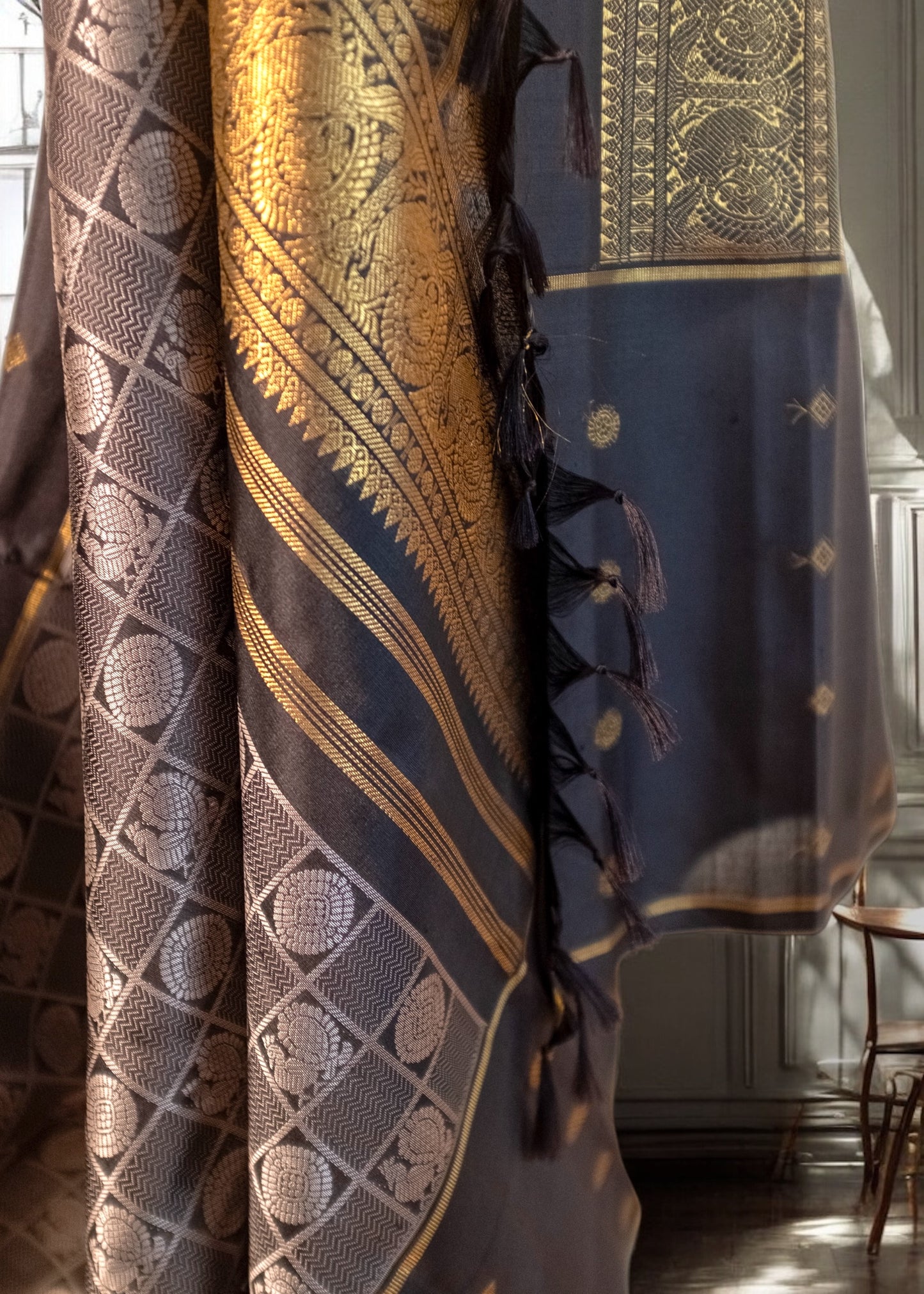 Statement Black Pure Kanchivaram Silk Saree