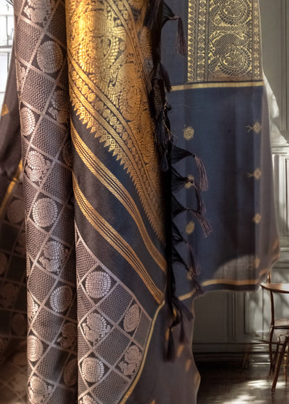 Statement Black Pure Kanchivaram Silk Saree