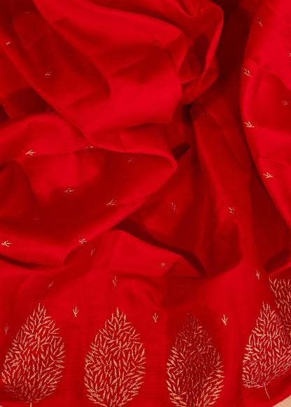 Red Butter Silk Saree