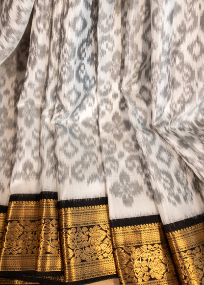 Handwoven Ikkat inspired Silk Saree