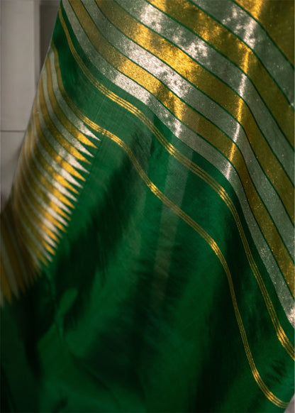 Luscious green pure Kanchivaram Silk Saree