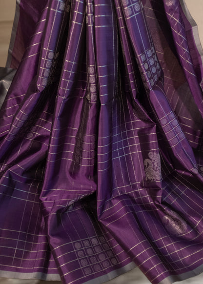 Purple Pure Kanchivaram Silk saree