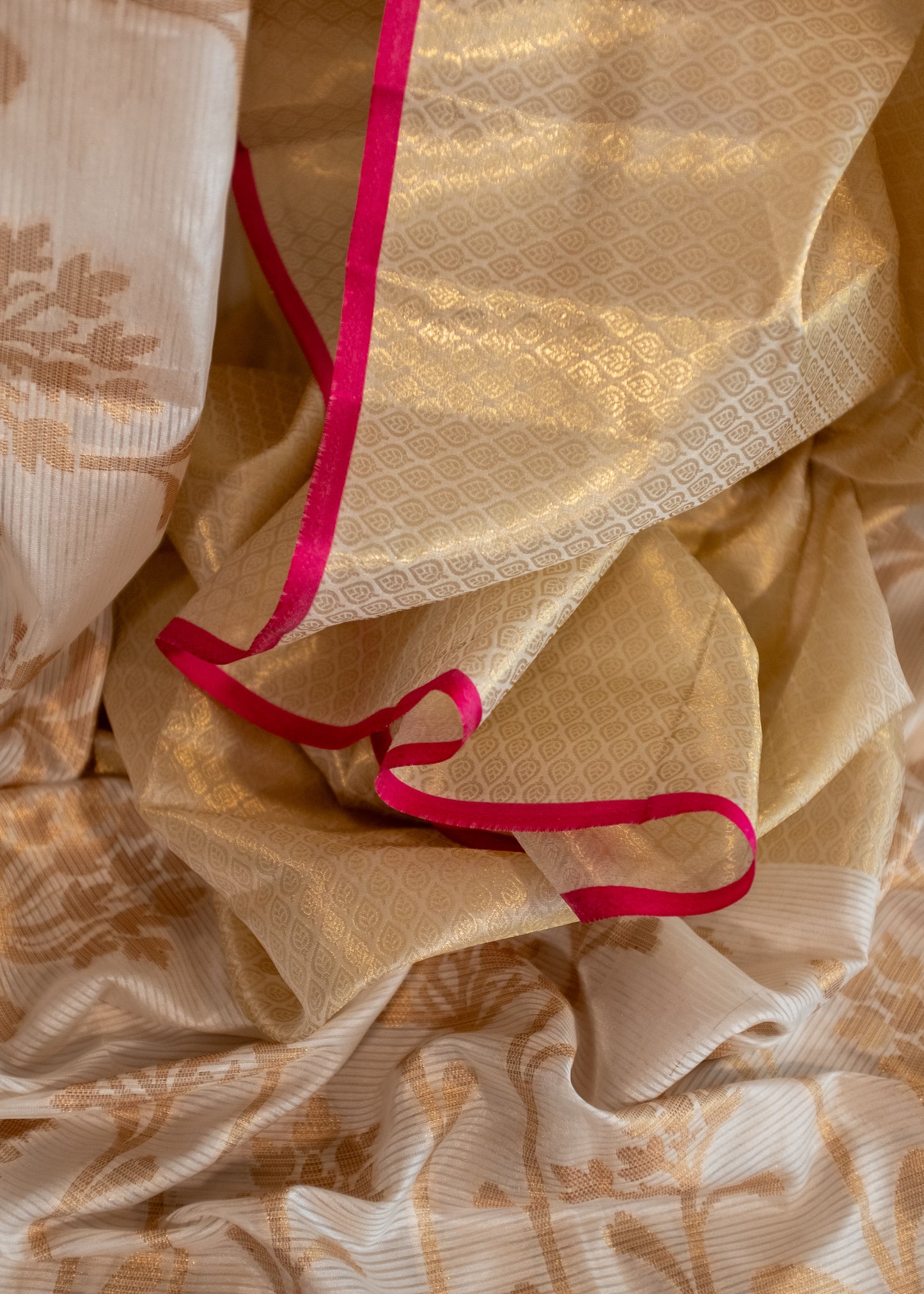 Off-White Semi Tissue Silk Saree