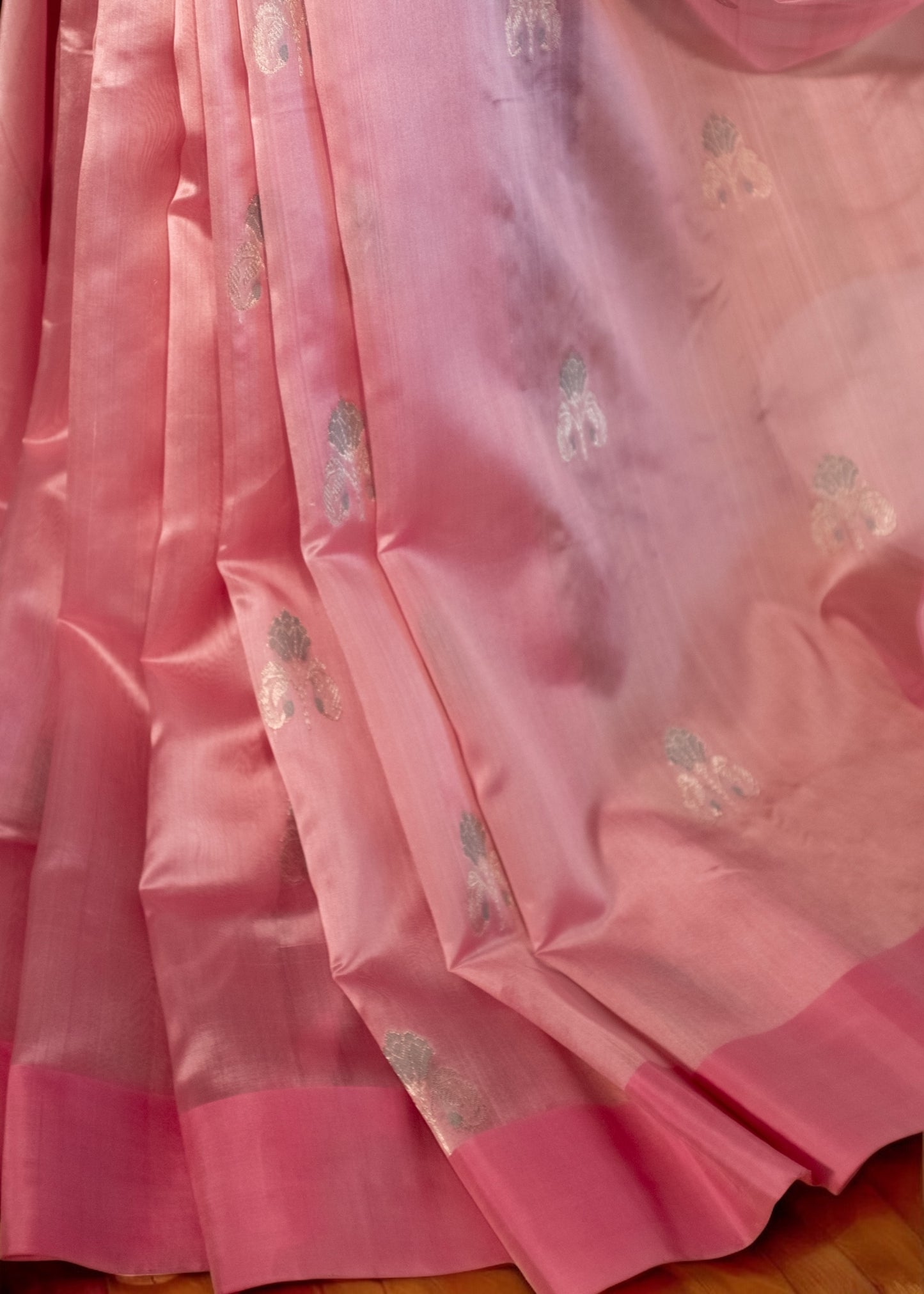 Baby Pink Pure Chanderi Handloom Soft Silk